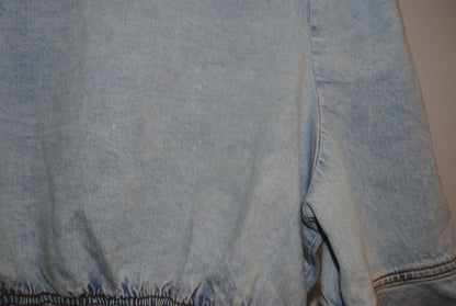 light denim WeWoreWhat RUFFLE TOP CROP TOP, XL