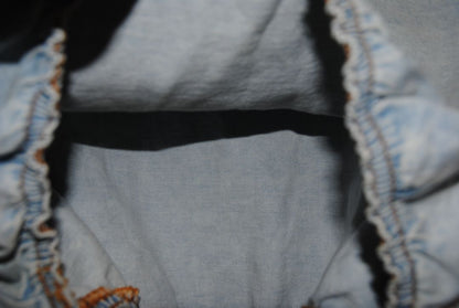 light denim WeWoreWhat RUFFLE TOP CROP TOP, XL