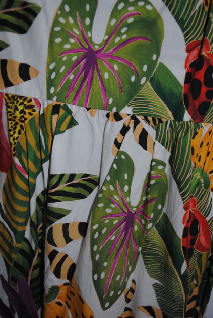 multi color Farm Rio tiered dress, L