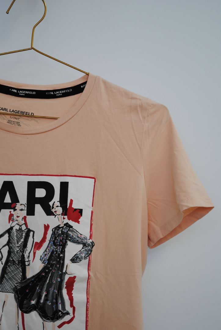blush pink Karl Lagerfeld t-shirt, S