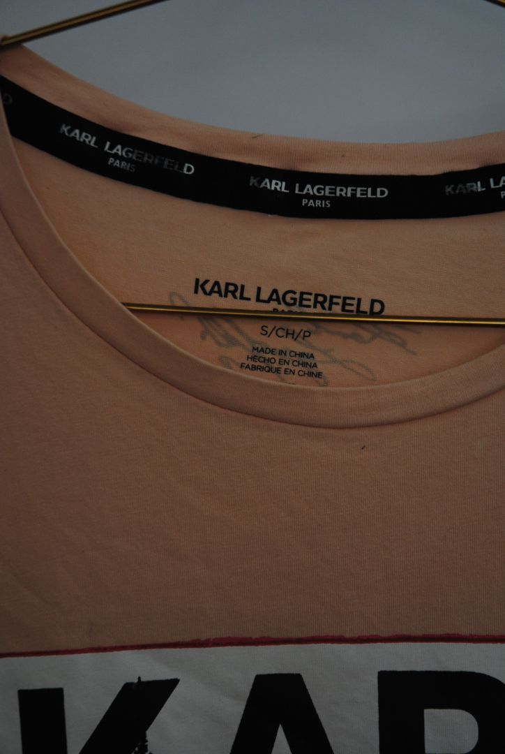 blush pink Karl Lagerfeld t-shirt, S