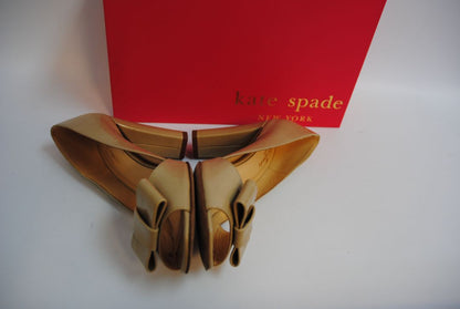 beige Kate Spade leather bow pumps, 6.5