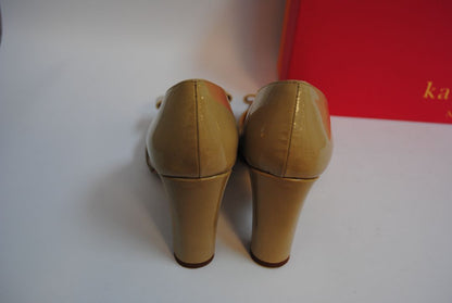 beige Kate Spade leather bow pumps, 6.5