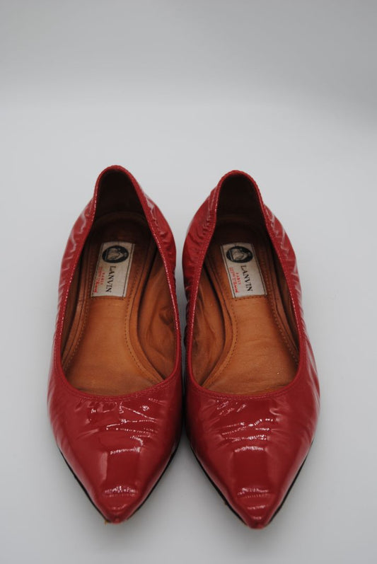 red LANVIN LANVIN pointed toe ballet flats, 38.5 EU