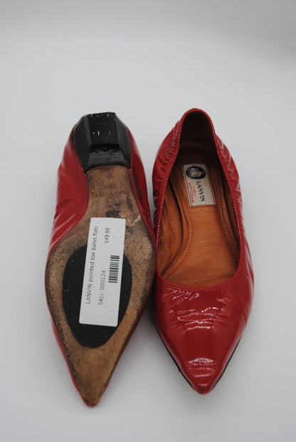 red LANVIN LANVIN pointed toe ballet flats, 38.5 EU
