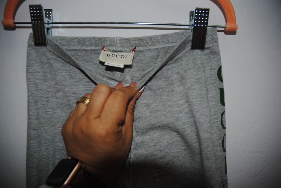 gray Gucci Kids logo leggings, 18 mos