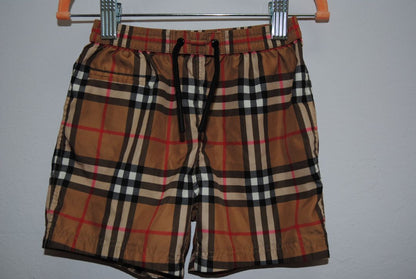 check brown Burberry check swim shorts, 18M