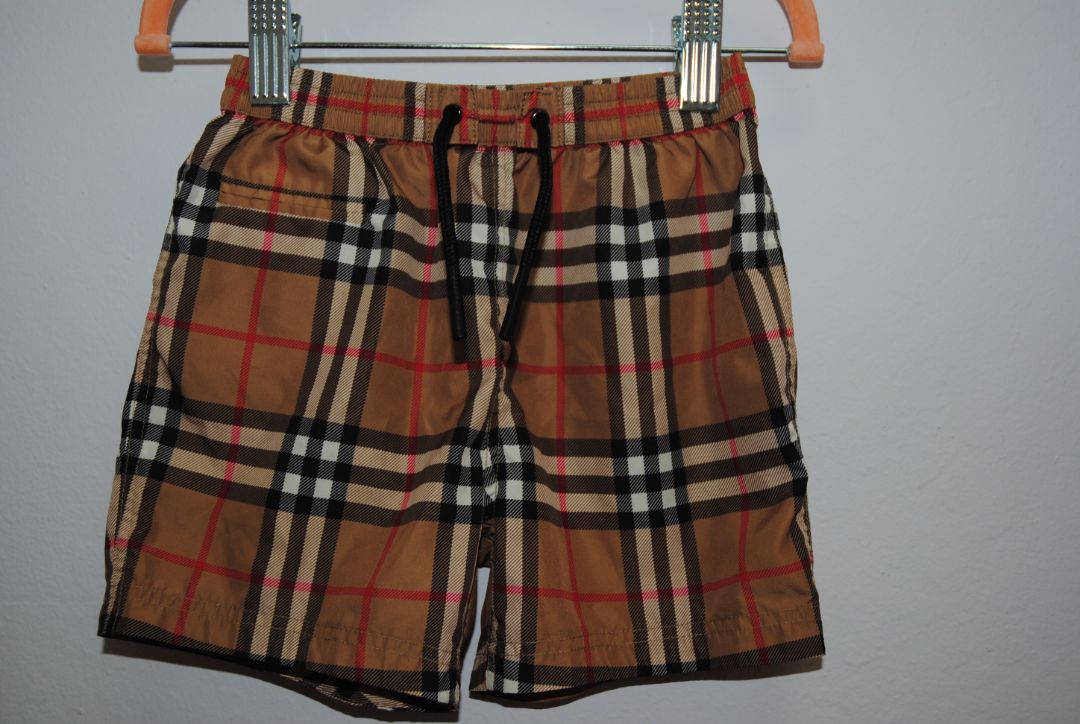check brown Burberry check swim shorts, 18M