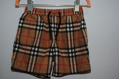 check brown Burberry check swim shorts, 18M