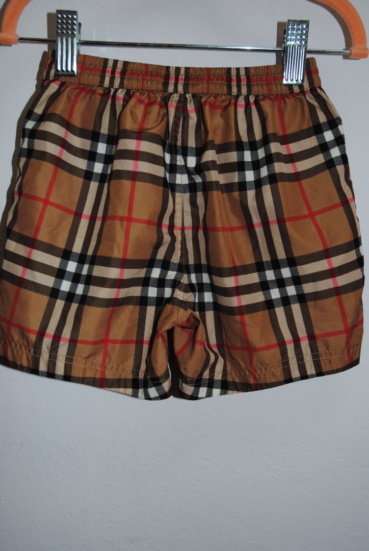 check brown Burberry check swim shorts, 18M