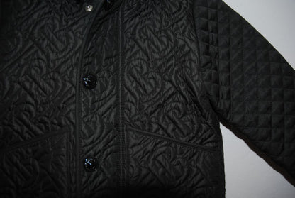 black Burberry quilt with hood jacket, 2 YRS