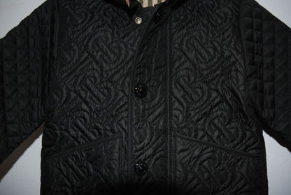 black Burberry quilt with hood jacket, 2 YRS