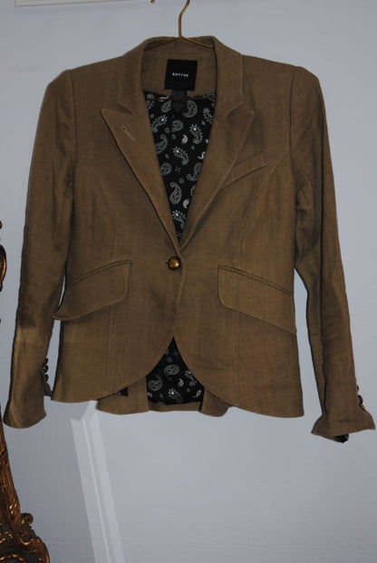 oat SMYTHE linen blazer duchess, 6