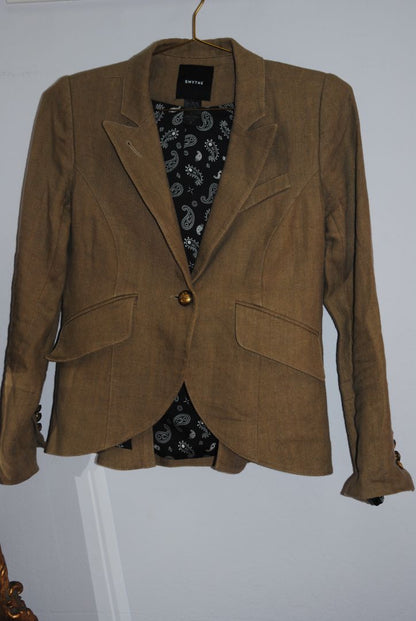 oat SMYTHE linen blazer duchess, 6