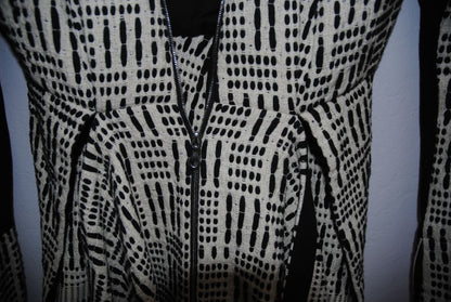 black and white KITX open zip tweed, 6