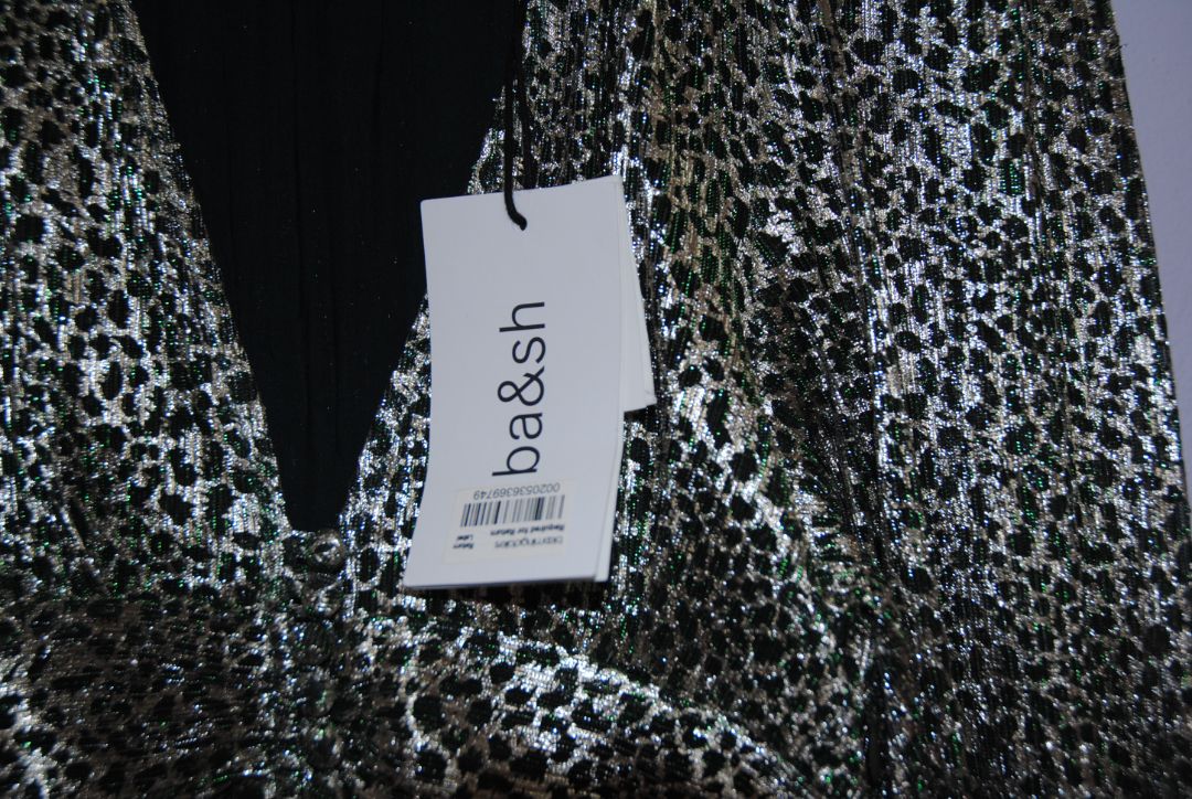 metallic and green BA&SH metallic leaopard dress, xs