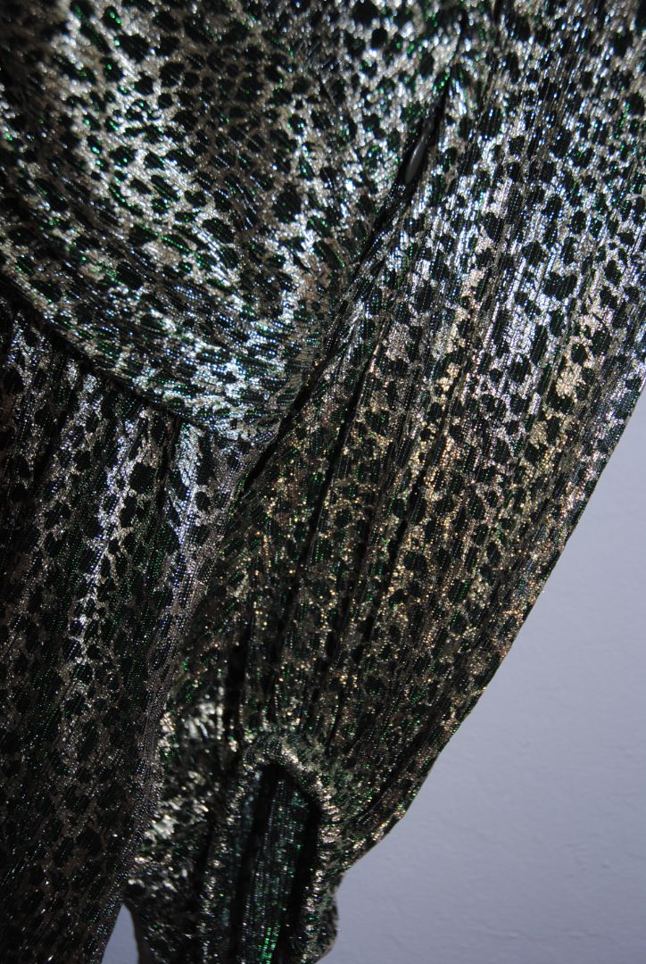 metallic and green BA&SH metallic leaopard dress, xs