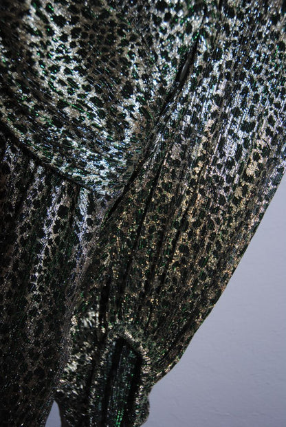 metallic and green BA&SH metallic leaopard dress, xs