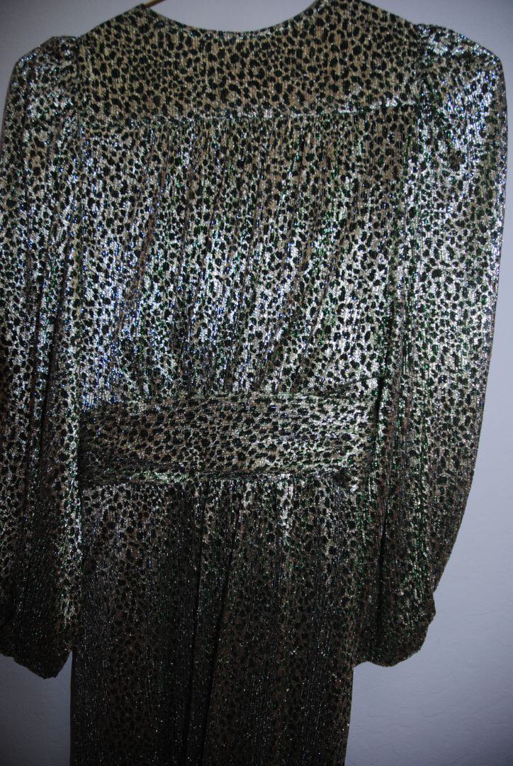 metallic and green BA&SH metallic leaopard dress, xs