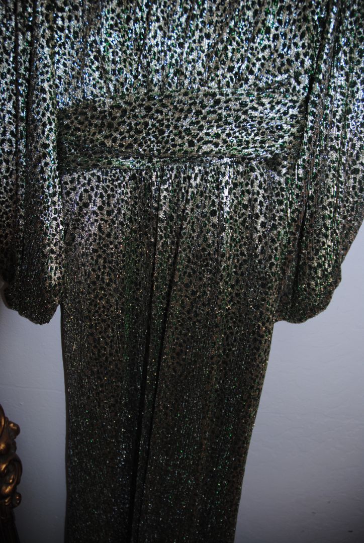 metallic and green BA&SH metallic leaopard dress, xs