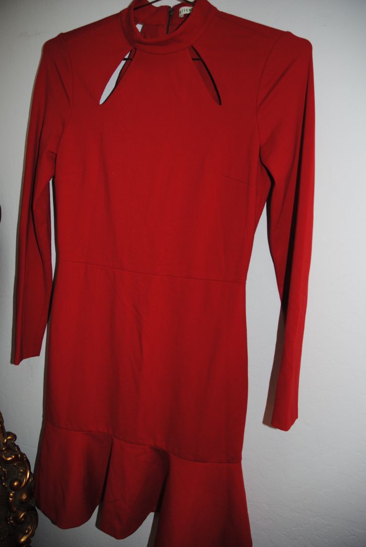 red Alice + Olivia red cut out detail dress, 4