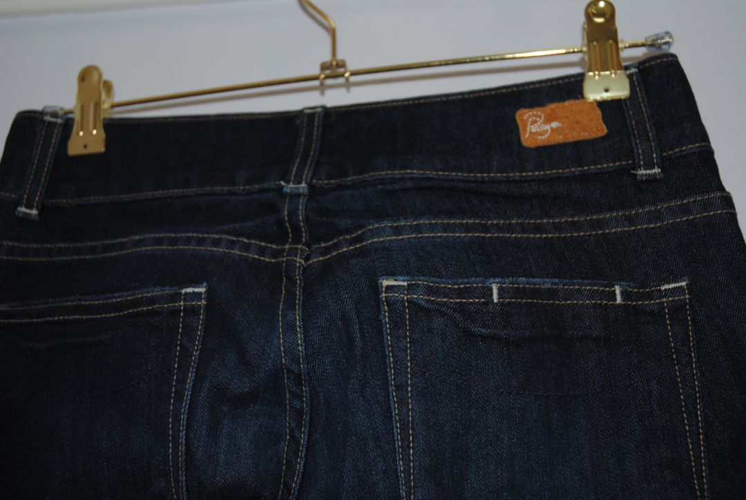 dark denim Paige mid rise flare, 27