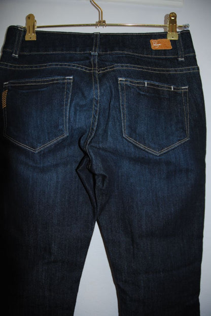 dark denim Paige mid rise flare, 27