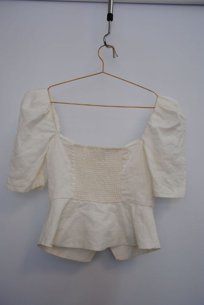 white Wilfred puff sleeve top, S