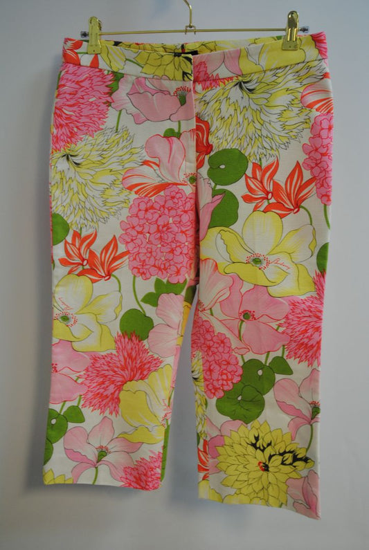 floral Burberry Bold Floral Capri Pants, 8