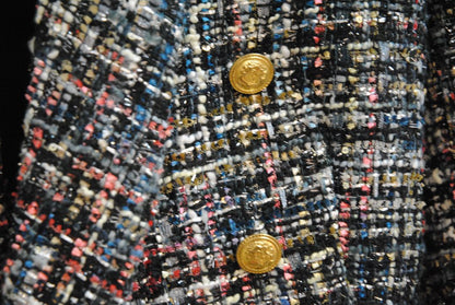 multicolor Aqua TWEED double breast jacket, xs