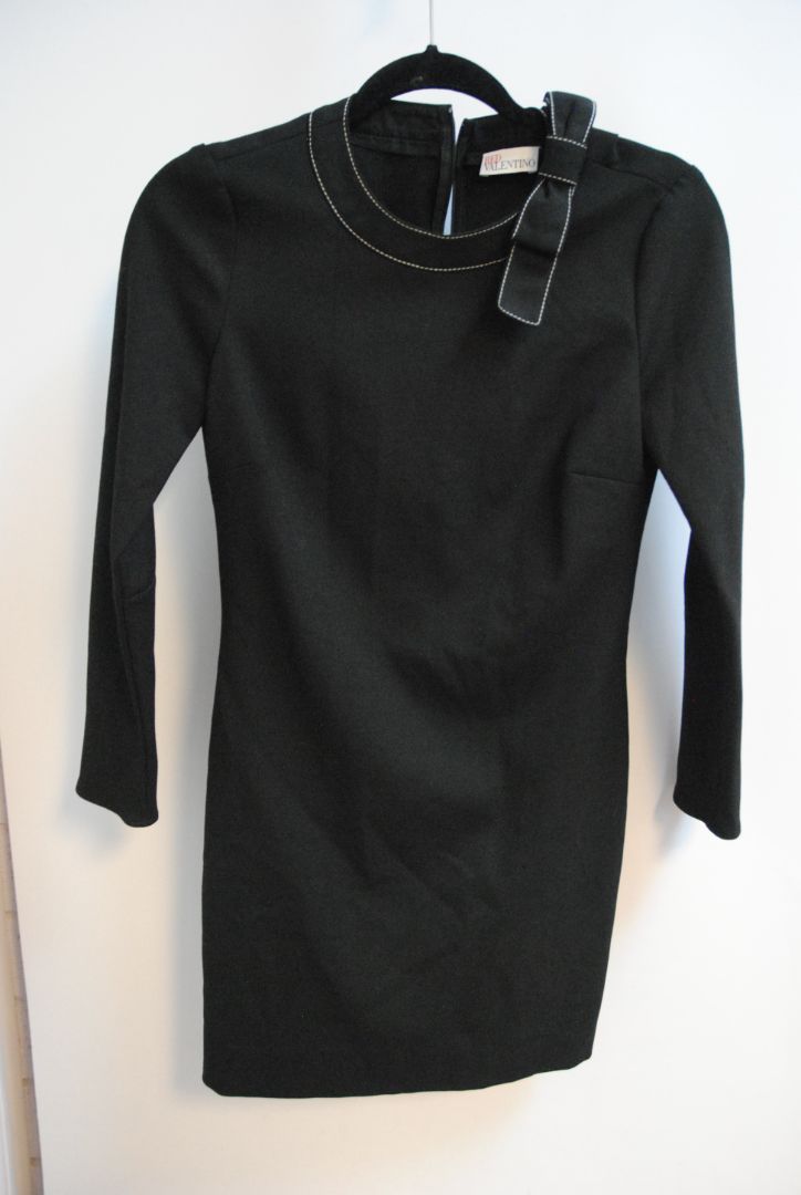 black Red Valentino Black Bow Detail Dress, 4-6