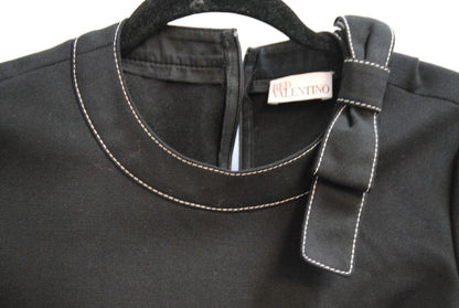 black Red Valentino Black Bow Detail Dress, 4-6