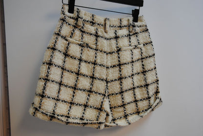 black and white Anine Bing tweed shorts, 8