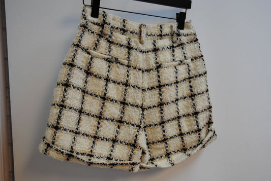 black and white Anine Bing tweed shorts, 8