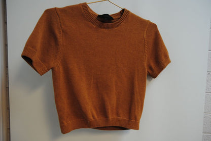 rust ZARA knit short sleeve top, S