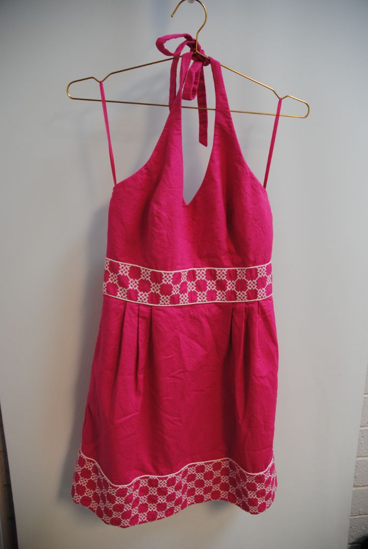 pink Vineyard Vines halter dress, 4S
