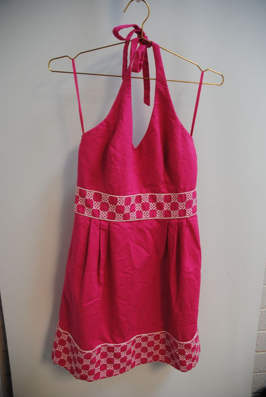pink Vineyard Vines halter dress, 4S