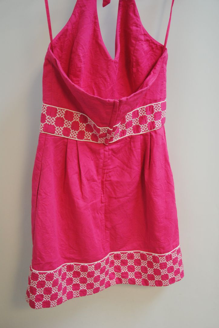 pink Vineyard Vines halter dress, 4S