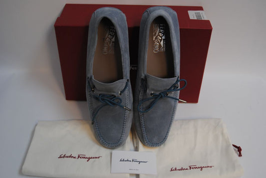 blue Salvatore Ferragamo Salamanca Driving Moccasins/ Loafers, 10.5 US