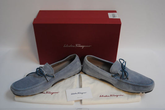 blue Salvatore Ferragamo Salamanca Driving Moccasins/ Loafers, 10.5 US