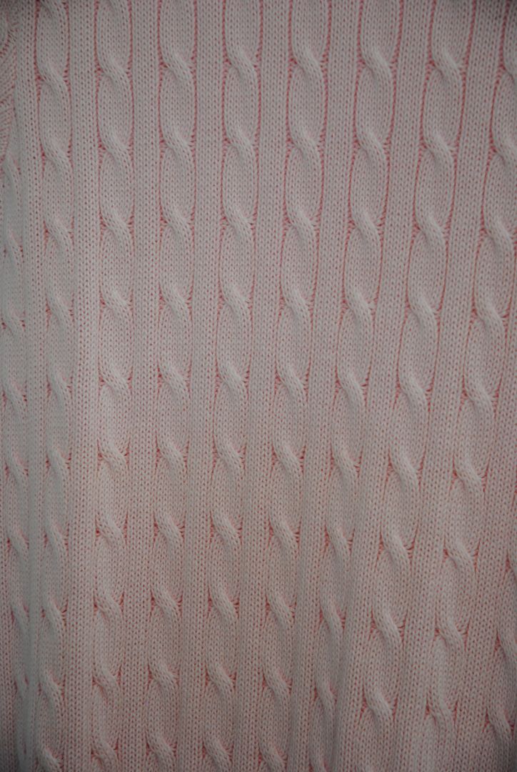 pink Ralph Lauren Cable-Knit Short Sleeve Turtleneck Sweater, S/M