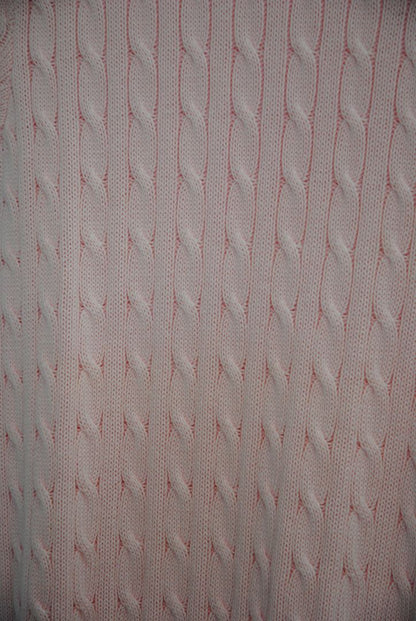 pink Ralph Lauren Cable-Knit Short Sleeve Turtleneck Sweater, S/M