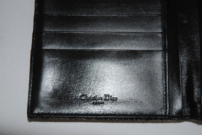 black and grey Christian Dior OBLIQUE TROTTER LONG WALLET, Dimensions: Approx. 7.5” L × 4.25” H × 1” D