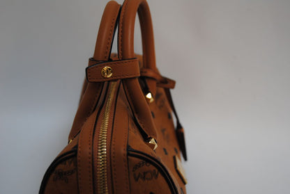 cognac MCM Essential Boston Bag – Medium, Length: 11.8 in (30 cm) Height: 7.5 in (19 cm) Depth: 6.7 in (17 cm) Handle Drop: 4 in (10 cm) Strap Drop: Adjustable up to 22 in (crossbody)