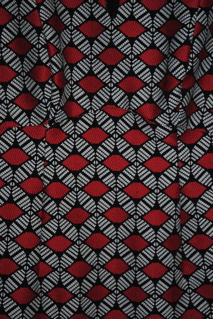 geometric black and red Milly sheath dress, 4s