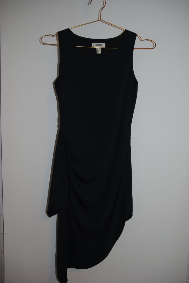 Navy Moschino Draped Sleeveless Dress, 6