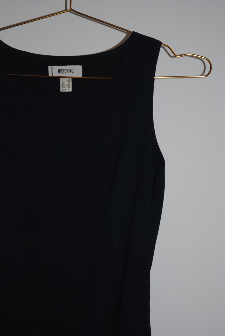 Navy Moschino Draped Sleeveless Dress, 6