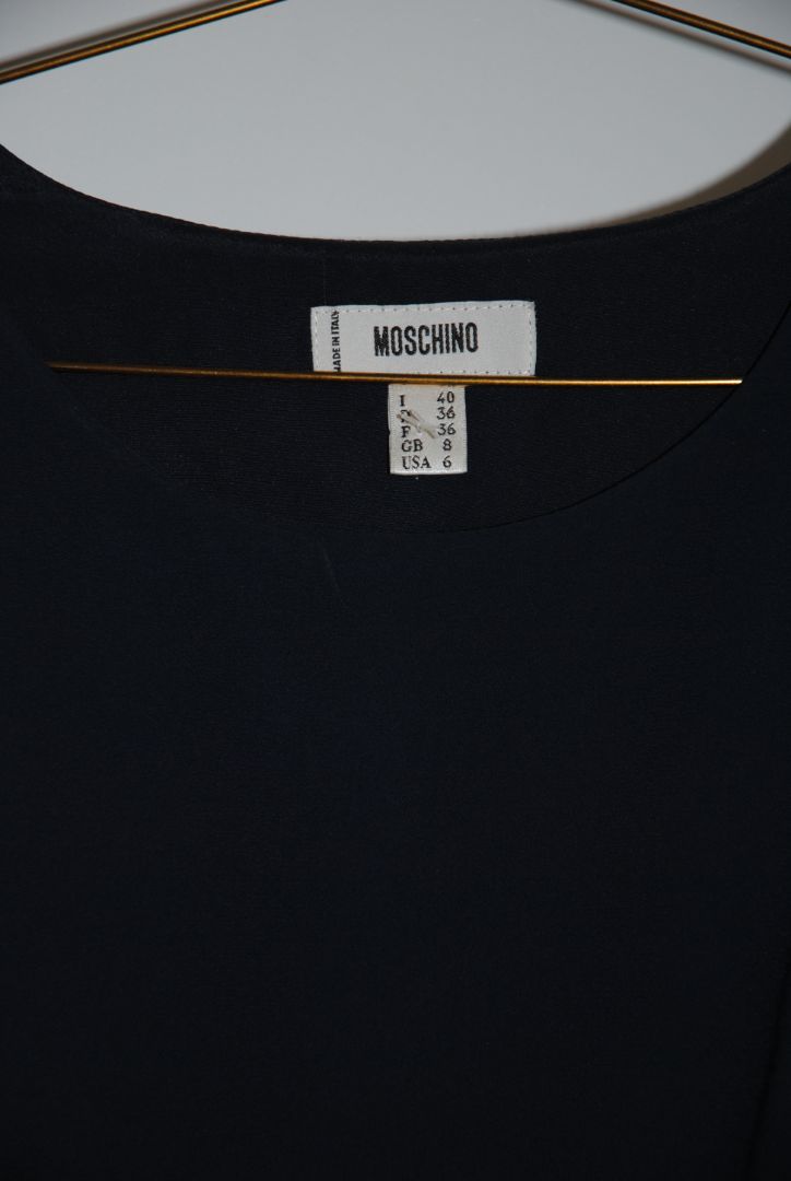 Navy Moschino Draped Sleeveless Dress, 6