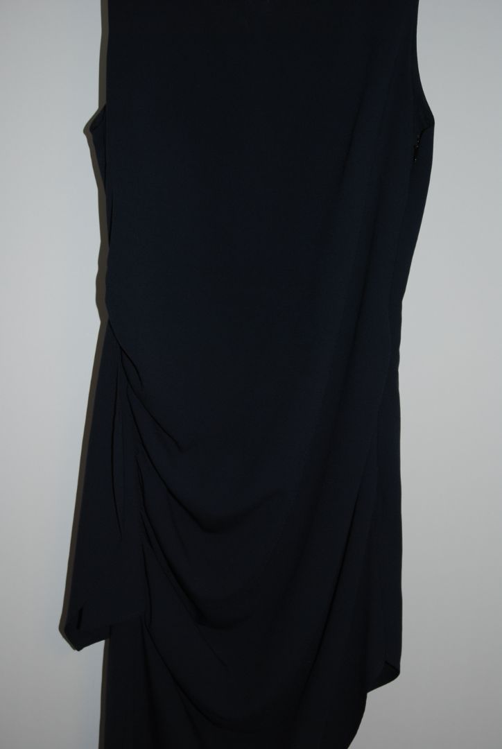 Navy Moschino Draped Sleeveless Dress, 6