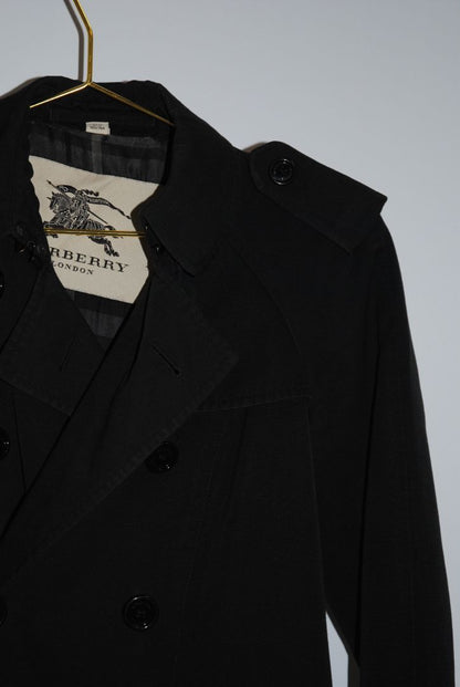 black Burberry black trench heritage coat, S